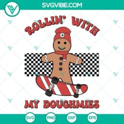 Rollin With My Doughmies SVG File featuring a vintage design, perfect for baking enthusiasts. Great for t-shirts, mugs, and more.