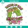 Pink Grinch Christmas SVG set with festive designs for download, including rolling up Christmas spirit. Great for crafts and projects.