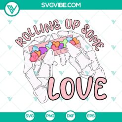 Funny Valentine candy hearts SVG design for download, rolling up some love, perfect for crafting.