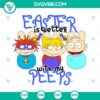 Rugrats Easter SVG featuring Chuckie and Angelica surrounded by peeps. Perfect for festive crafting. Download now.