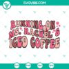 Ms Rachel and iced coffee SVG file design, perfect for Rachel Mama, featuring a running silhouette. Ideal for digital crafting projects.