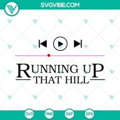 Kate Bush "Running Up That Hill" SVG file design, Max's Favorite Song from Stranger Things, featuring a creative and intricate digital design.