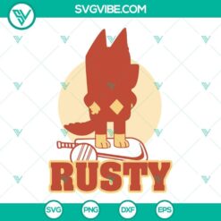 Rusty Bluey and Friends SVG design for download - PNG, DXF, EPS Cut Files, featuring Bluey Dog and friends in a vibrant and detailed design.