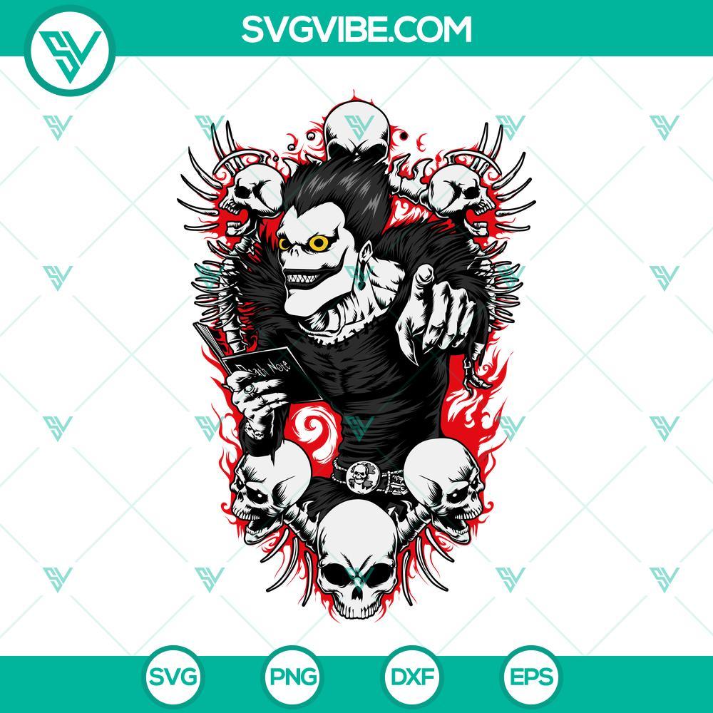 Ryuk SVG, Death Note SVG, Anime Series SVG PNG DXF EPS Files Ryuk and Death Note anime series SVG images bundle for download in PNG, DXF, EPS files.