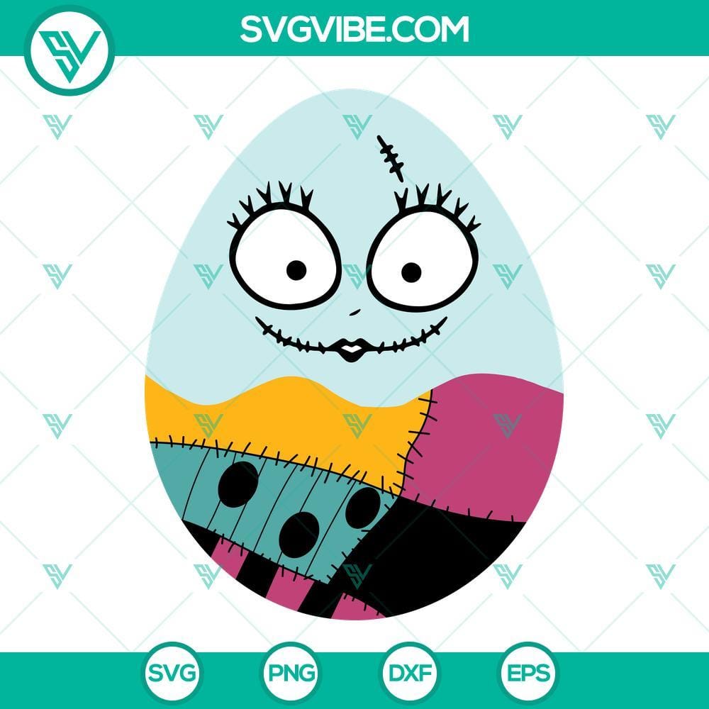 Sally Easter Egg SVG, Nightmare Before Christmas Happy Easter SVG PNG DXF EPS Sally Easter Egg SVG file with Nightmare Before Christmas Happy Easter designs, perfect for crafting.