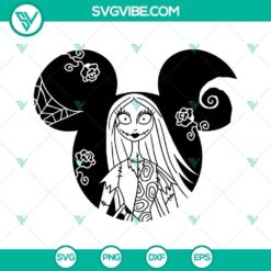 Sally and Mickey Ears SVG design inspired by The Nightmare Before Christmas. Perfect for Halloween crafts.