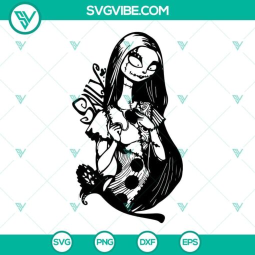 Sally character design in SVG download file format for Cricut and Silhouette machines, featuring PNG, DXF, and EPS options.