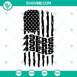 San Francisco 49ers American flag SVG download with football team logo design in PNG and DXF formats for football fans.