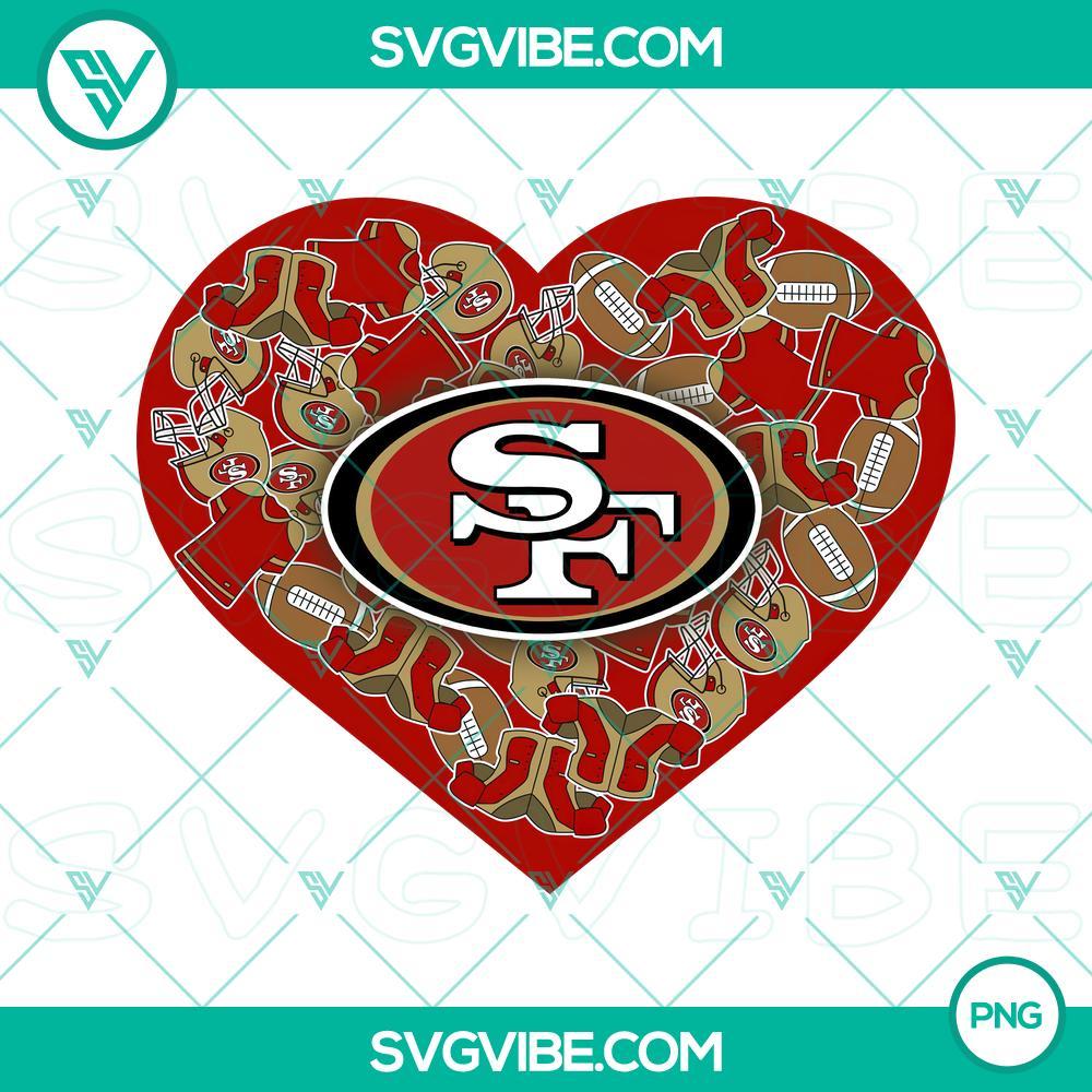 San Francisco 49ers Heart Valentine PNG Download File Designs San Francisco 49ers heart Valentine PNG designs for download.