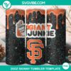 San Francisco Giants Dunkie Junkie Glitter 20oz Tumbler Wrap PNG File with team logo and sparkly design, ideal for fans.