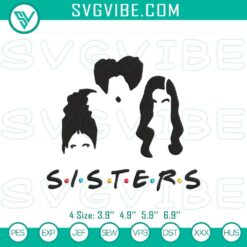 Sanderson Sisters Friends embroidery designs with Hocus Pocus Halloween pattern, ideal for Halloween crafting projects.