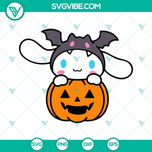 Sanrio Characters Halloween SVG featuring Hello Kitty Pumpkin and Kuromi for download. Cute and spooky design elements for crafting.