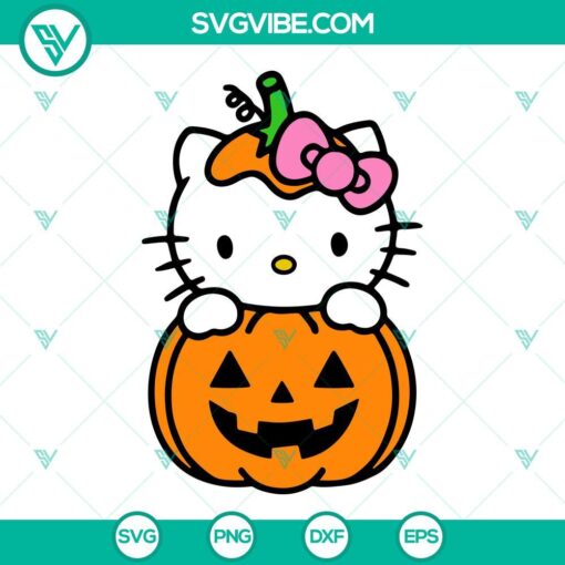 Sanrio Characters Halloween SVG Download, Hello Kitty Pumpkin SVG Images, Kuromi 1