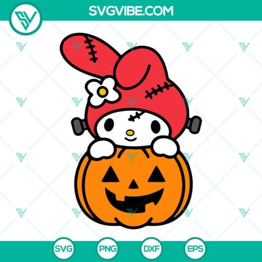 Sanrio Characters Halloween SVG Download, Hello Kitty Pumpkin SVG Images, Kuromi 3