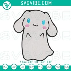Sanrio Cinnamoroll Ghost Halloween Embroidery Design - Spooky & Cute Digital File for Halloween crafts and decor.