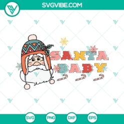 Santa Baby and Santa Claus Christmas SVG downloads for kids, perfect for holiday crafting and projects.