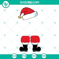 Santa hat with legs monogram SVG images perfect for crafting projects like t-shirts and mugs. Available for download in PNG, DXF, and EPS formats.