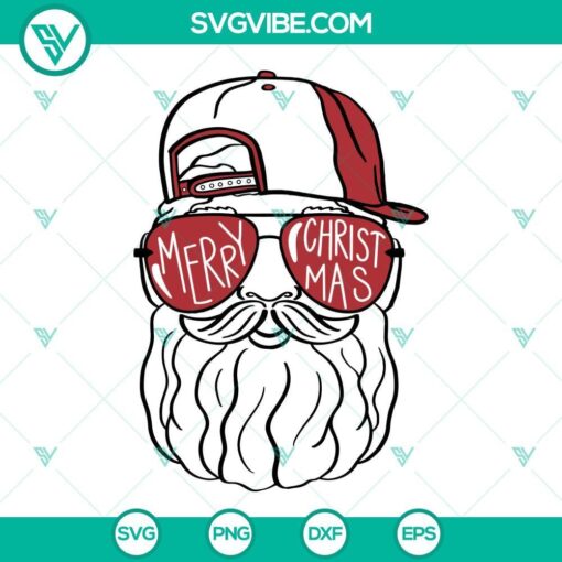 Santa Claus Snapback Cap SVG with funny Santa Merry design, perfect for holiday projects.