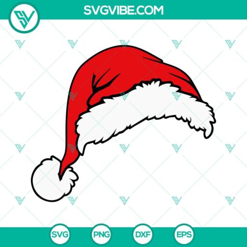 Santa hat SVG file for Christmas, featuring Santa Claus hat design. Perfect holiday SVG image.