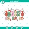 Santa Ho ho ho and Santa Hat Christmas Tree SVG File with Groovy typography for Christmas crafting.