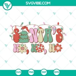 Santa Ho ho ho and Santa Hat Christmas Tree SVG File with Groovy typography for Christmas crafting.