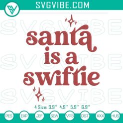 Santa Swiftie Embroidery File, Pop Culture Christmas Celebration