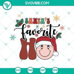 Santa's Favorite Ho and Ho ho ho SVG files with Santa's happy face design for Christmas crafts and decorations.