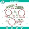 Santa Tray SVG files featuring cookies for Santa and treats designs, perfect for Christmas crafts and decorations.