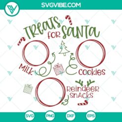 Santa Tray SVG files featuring cookies for Santa and treats designs, perfect for Christmas crafts and decorations.