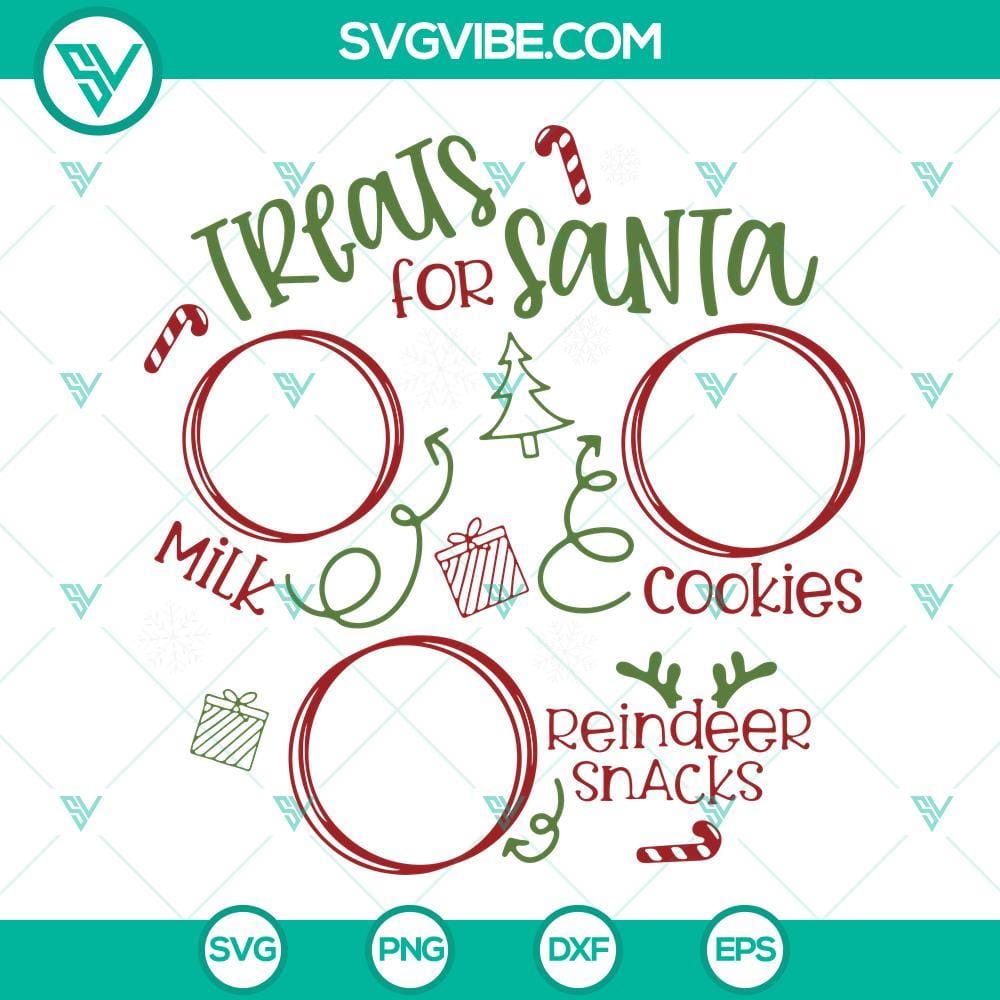 Santa Tray SVG, Treats For Santa SVG, Cookies For Santa Tray SVG Santa Tray SVG files featuring cookies for Santa and treats designs, perfect for Christmas crafts and decorations.