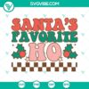 Santa's Favorite Ho SVG cut file with Santa Claus hat, perfect for Christmas crafting. SVG, PNG, DXF, and EPS formats available for download.