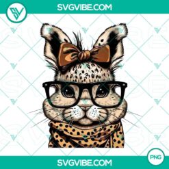 Sassy bunny leopard bandana and glasses PNG files, cute rabbit Easter PNG images - fun and stylish design for digital projects.