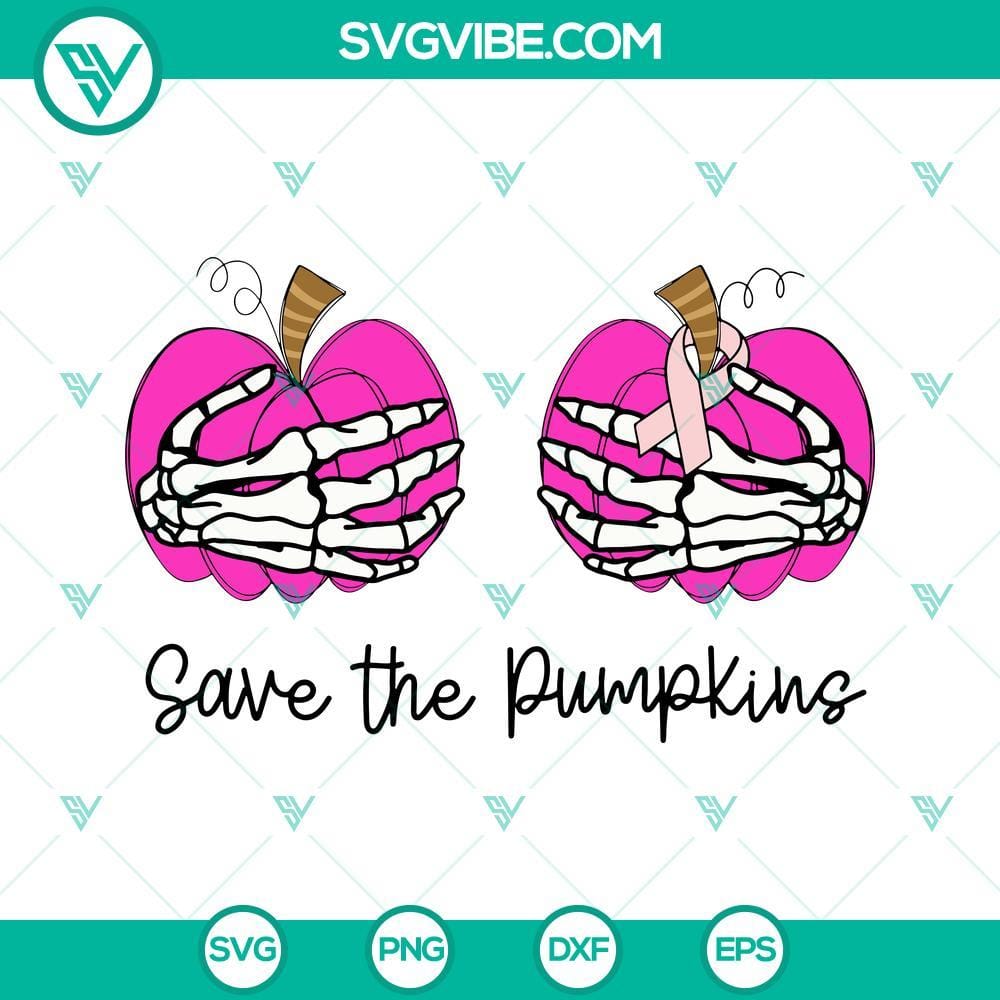save-the-pumpkins-svg-pink-pumpkins-with-skeleton-hands-svg-skeleton-hands-breast-cancer-awareness-svg-2-mockup.jpg Skeleton hands holding pink pumpkins with text "Save The Pumpkins" in SVG download design.