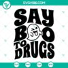 Red Ribbon Week SVG design for Say Boo To Drugs theme, featuring a funny Halloween Boo illustration. Perfect for anti-drug campaigns.