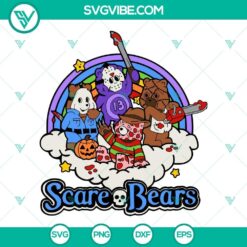 Spooky Care Bears Halloween SVG design for download with Scare Bears theme. Ideal for Halloween crafts and projects.