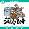 Spooky SpongeBob SquarePants Halloween SVG and PNG files download for Scaredy Pants costume.