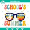 School’s Out For Summer Retro Vintage SVG Download for Teachers, Teacher Summer SVG File, with colorful lettering and retro design.