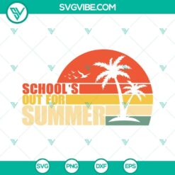 Retro summer SVG images for teachers with a beach theme for school break, ideal for crafting projects.