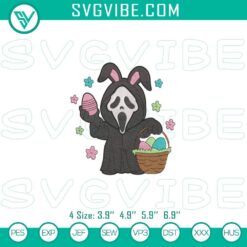 Scream Ghostface Bunny Easter embroidery file, ideal for spooky Easter crafting with a ghostly twist.