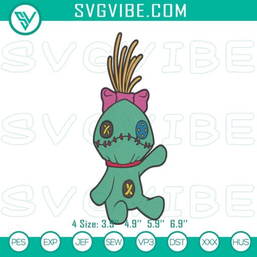 Scrump Lilo and Stitch doll embroidery design, featuring cute Disney-inspired Stitch character. Creative stitch file for crafts.