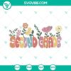 Retro wildflowers SVG images for 2nd grade groovy theme, ideal teacher resource download.