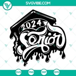 Senior 2024 Drip SVG Images featuring Class Of 2024 SVG File for High School Graduation celebrations.