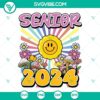 Senior 2024 SVG Files - Retro Groovy Class Of 2024 design in PNG, SVG, DXF, EPS format for digital crafting and printing.