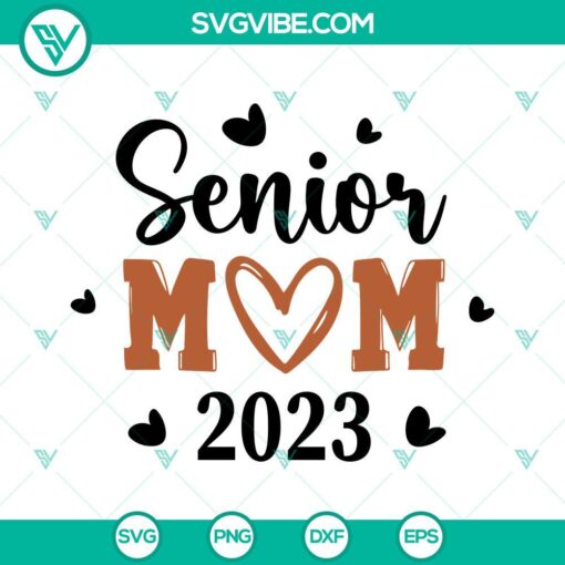 Senior Mom 2023 SVG Files Bundle, Football Senior Mom SVG File, Class Of 3
