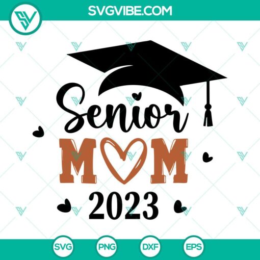 Senior Mom 2023 SVG Files Bundle, Football Senior Mom SVG File, Class Of 5