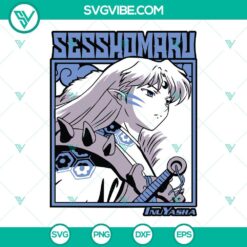Sesshomaru and InuYasha manga series themed SVG cut files in PNG, DXF, and EPS formats for crafting projects.