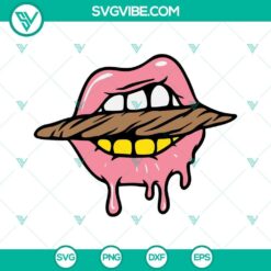 Digital download of sexy pink lips smoking cannabis joint and stoner girl silhouette in SVG files for weed enthusiasts.