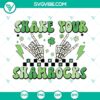 Stylish SVG files of skeleton hand, lightning bolt, shamrock designs for St. Patrick's Day crafts. Ideal for digital projects and cutting machines.