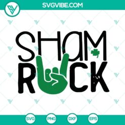 Sham Rock SVG download with lucky shamrock and St. Patrick's Day rock hand design for crafts and digital projects.