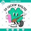 St Patrick’s Day SVG designs featuring Shamrock So Luckin’ Boujee and Stanley Tumbler Belt Bag. Perfect for crafts and décor.